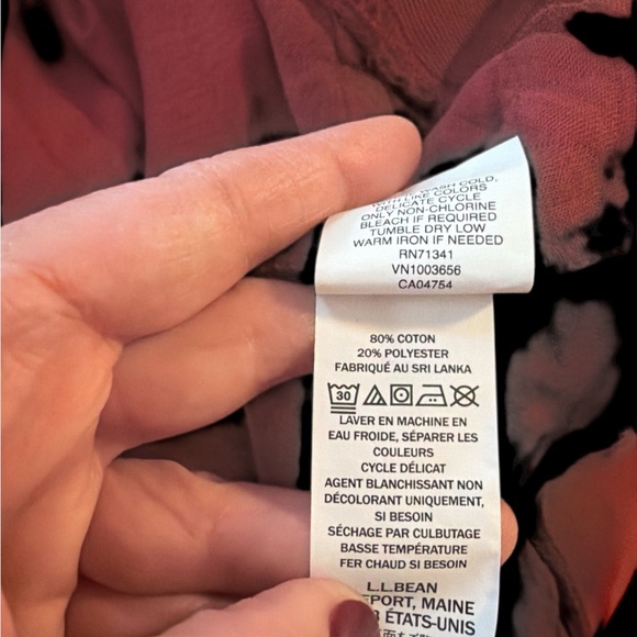 L.L. Bean Quilted Snap Neck Pullover XL Tall Brick Red Sweatshirt - Picture 6 of 6